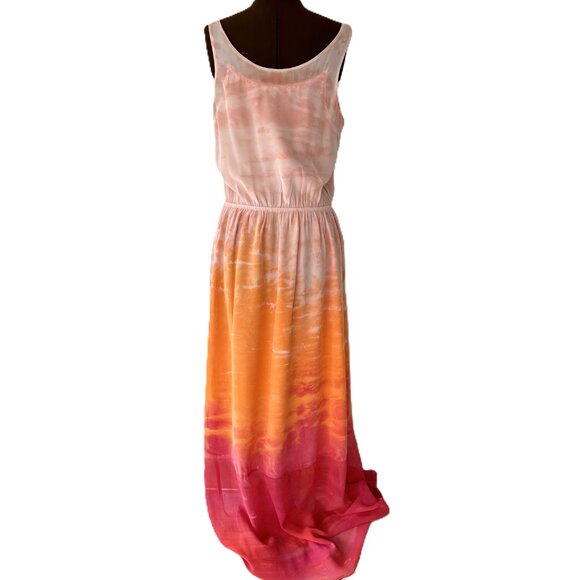 Gypsy Peach/Orange/Rose Ombre Silk Tank Dress - Picture 5 of 6
